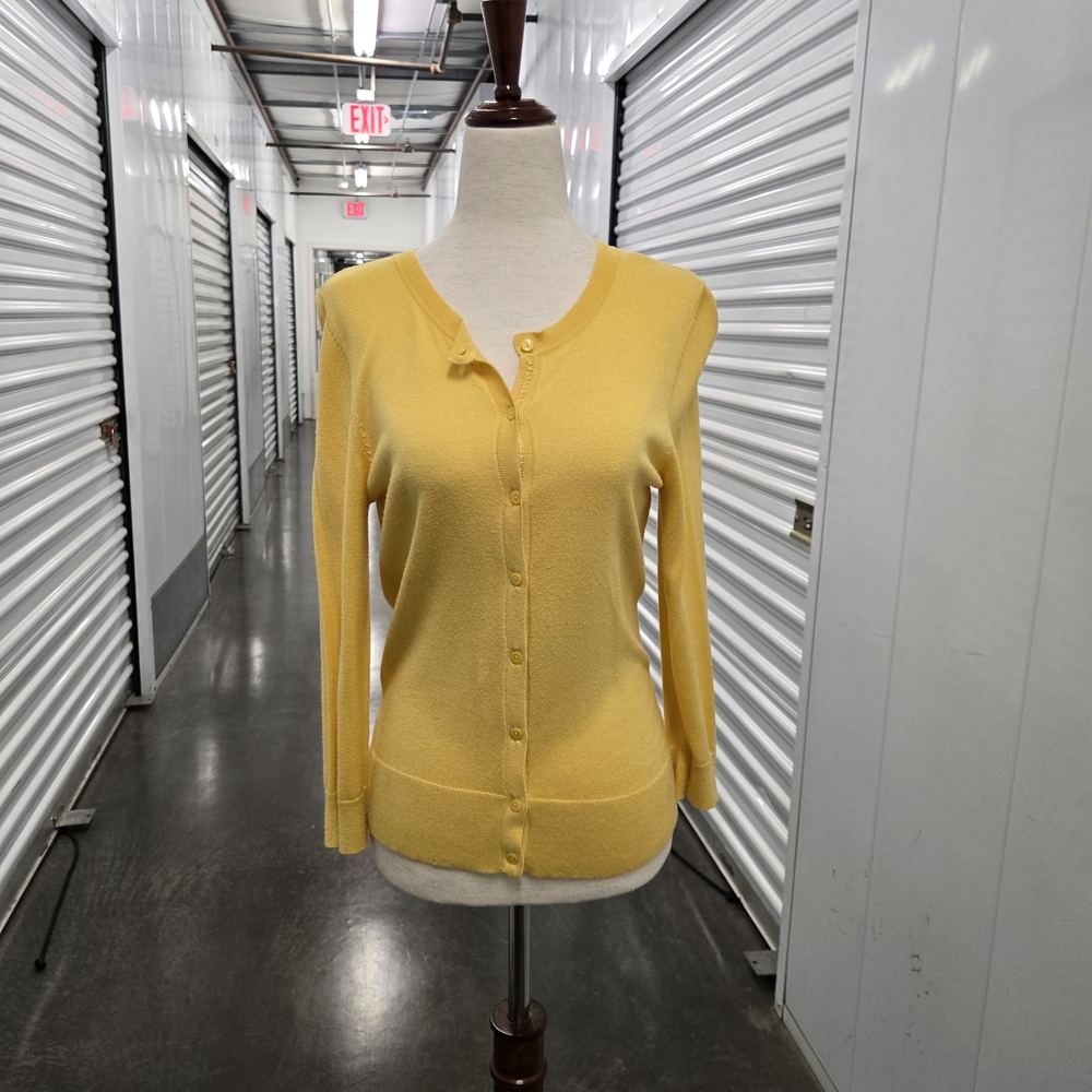 Halogen Mustard Yellow Lightweight Button-Front C… - image 1